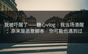 我被吓醒了——糖心vlog｜我当场清醒：原来是恶意脚本 · 你可能也遇到过