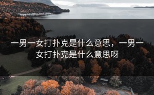一男一女打扑克是什么意思，一男一女打扑克是什么意思呀